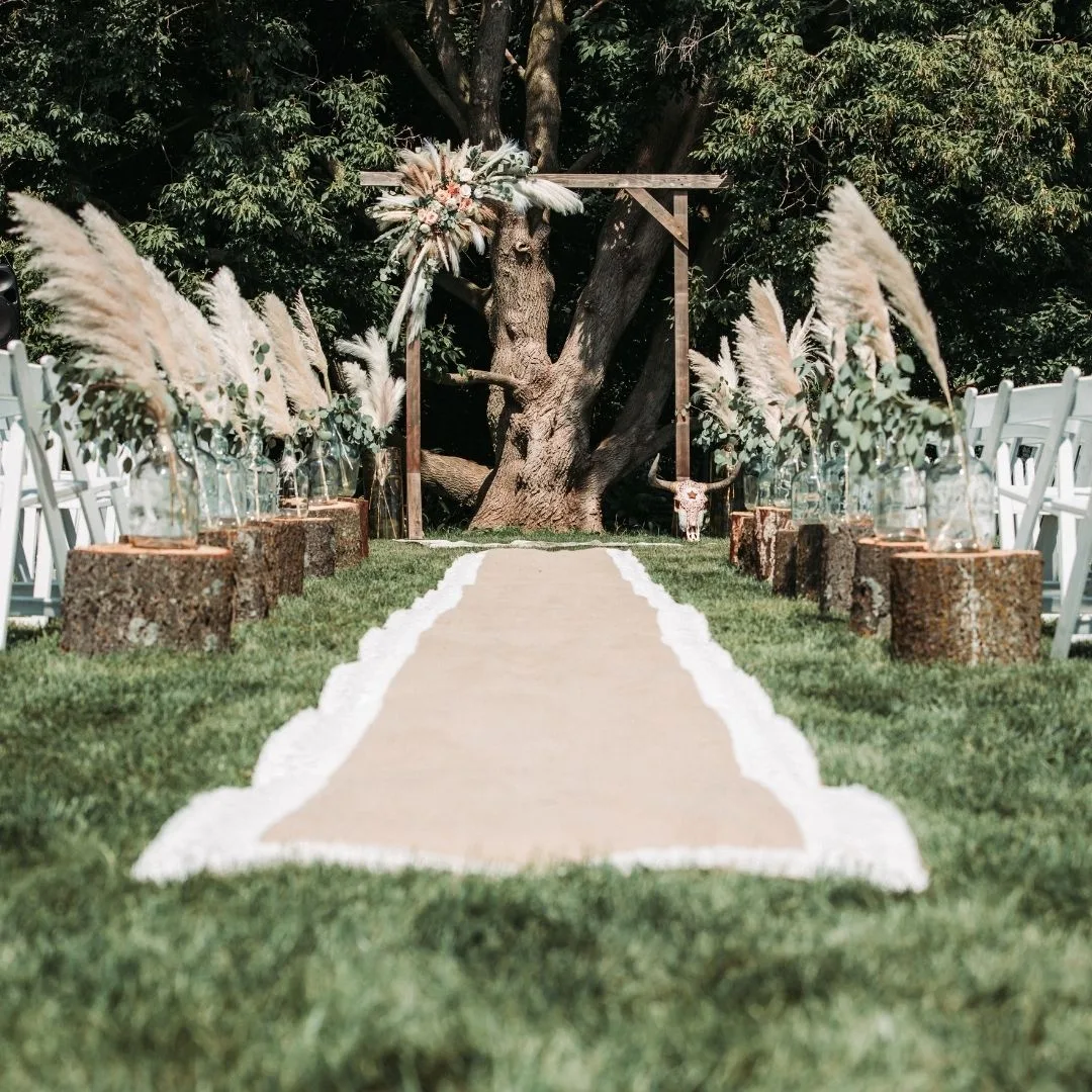 Nathan and Kayla on their July wedding day at The Barns of Lost Creek